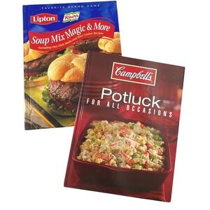 Favorite Brand Name Cookbook Hardcover Lot of 2 Campbell's Potluck Lipton Knorr